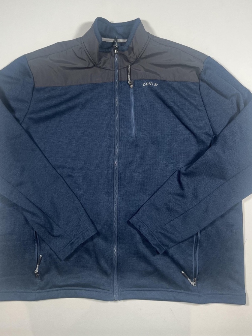 Orvis jacket Adult 2XL XXL Blue Long Sleeve Full Zip Outdoor Fishing Hiking Mens